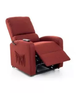 Poltrona relax con recliner elettrico "fiorella" rossa, 75x78x110 cm